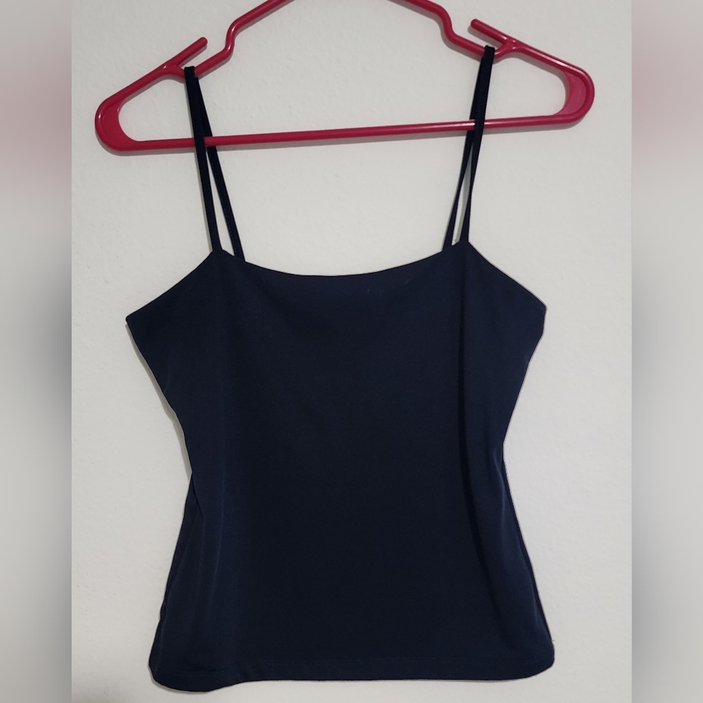 Chic Navy Blue Spaghetti Strap Top